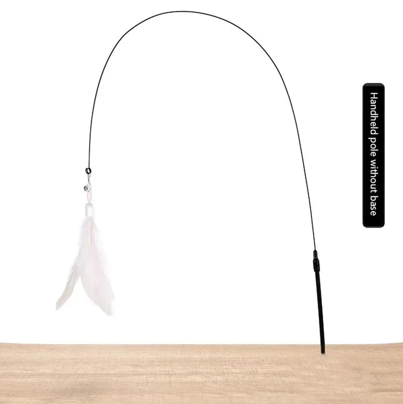 Feather Teasing Cat Toy – Hands-Free Fun with Strong Suction Base