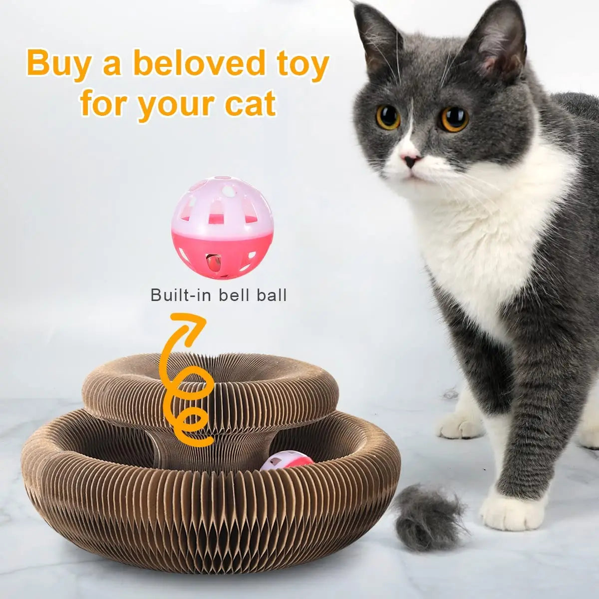 Magic Round Cat Scratcher – 2-in-1 Claw Grinder & Ball Play Toy