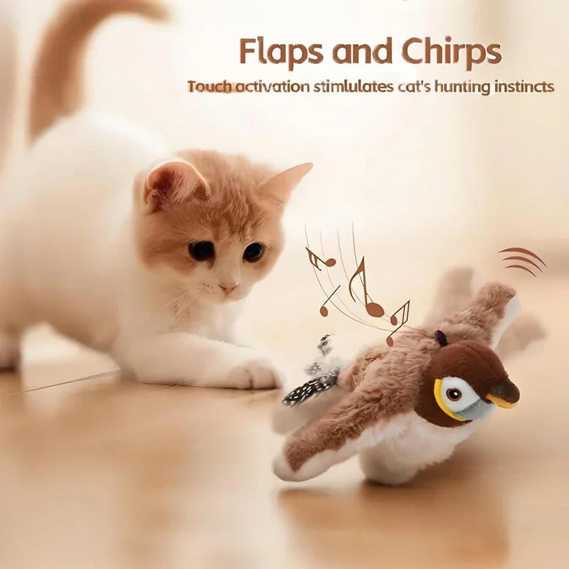 Flapping Bird Cat Toy – Rechargeable & Catnip-Infused Fun!