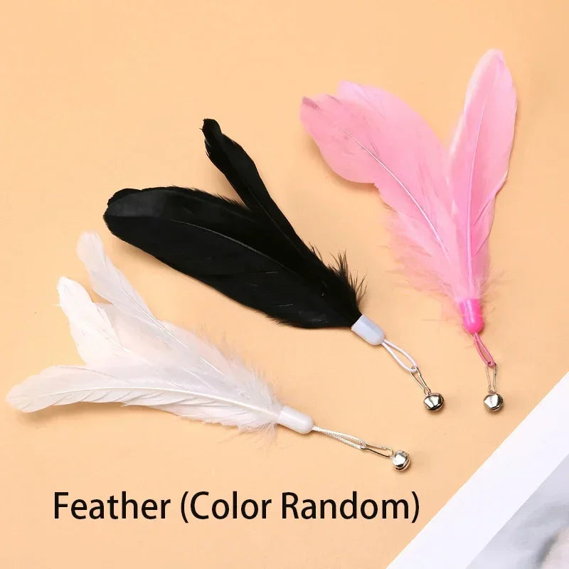 Feather Teasing Cat Toy – Hands-Free Fun with Strong Suction Base
