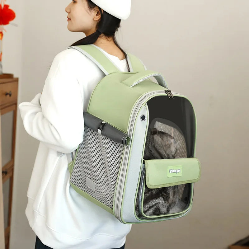 Transparent Cat Backpack – Stylish, Breathable & Travel-Ready