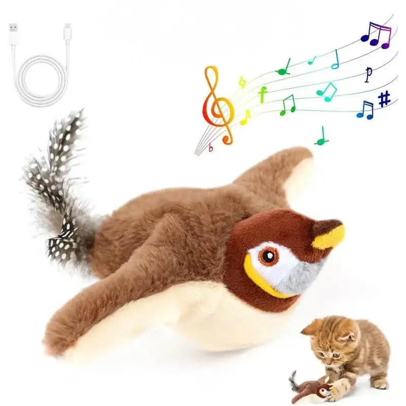 Flapping Bird Cat Toy – Rechargeable & Catnip-Infused Fun!