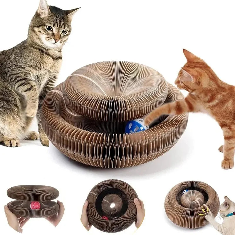 Magic Round Cat Scratcher – 2-in-1 Claw Grinder & Ball Play Toy