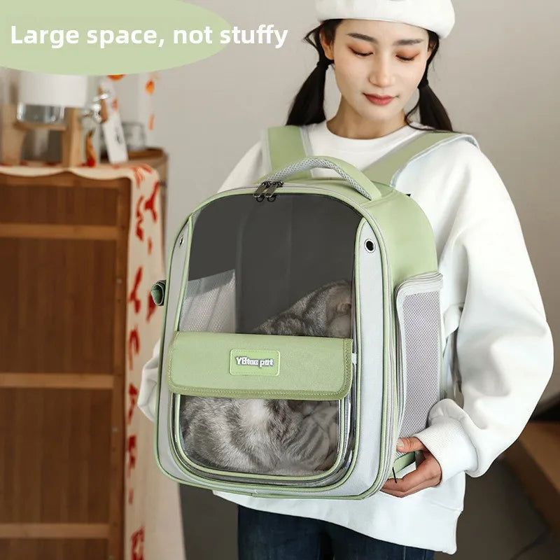 Transparent Cat Backpack – Stylish, Breathable & Travel-Ready
