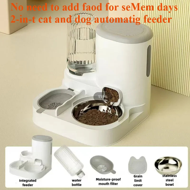 2-in-1 Automatic Pet Feeder & Water Dispenser