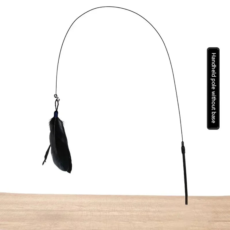 Feather Teasing Cat Toy – Hands-Free Fun with Strong Suction Base